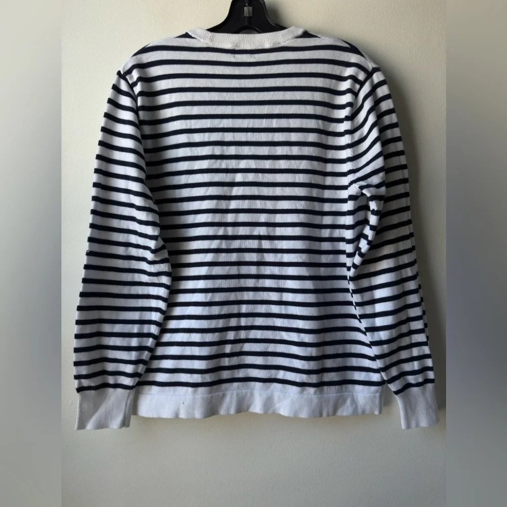 J. Crew Women's Crewneck Sweater - Black and White Stripes - Picture 3 of 12